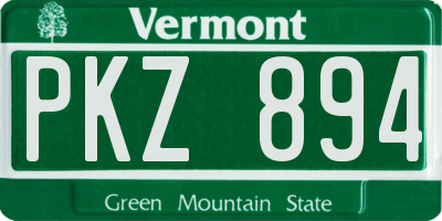 VT license plate PKZ894