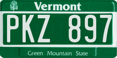 VT license plate PKZ897