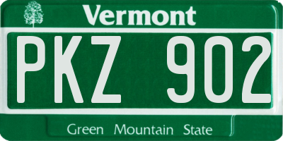 VT license plate PKZ902