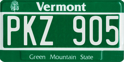 VT license plate PKZ905
