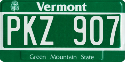 VT license plate PKZ907