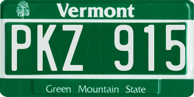 VT license plate PKZ915