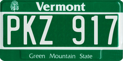 VT license plate PKZ917