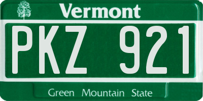 VT license plate PKZ921