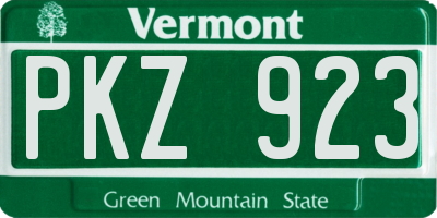 VT license plate PKZ923