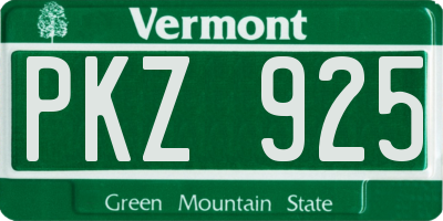 VT license plate PKZ925