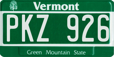 VT license plate PKZ926