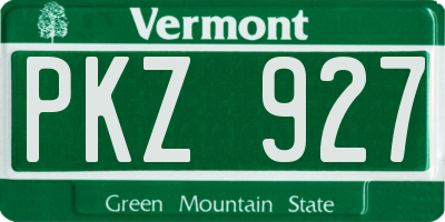 VT license plate PKZ927