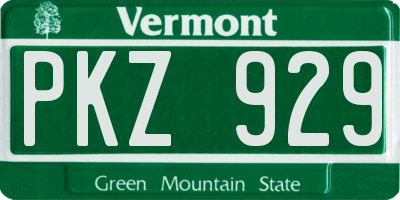 VT license plate PKZ929