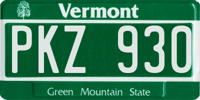 VT license plate PKZ930