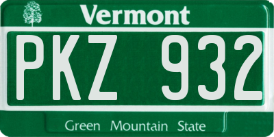 VT license plate PKZ932