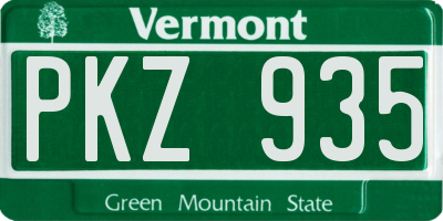 VT license plate PKZ935