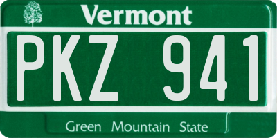 VT license plate PKZ941