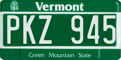 VT license plate PKZ945