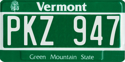 VT license plate PKZ947