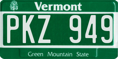 VT license plate PKZ949