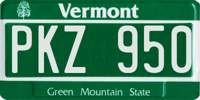 VT license plate PKZ950
