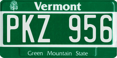 VT license plate PKZ956