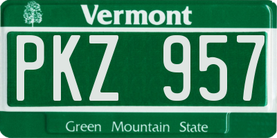 VT license plate PKZ957