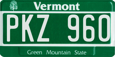 VT license plate PKZ960