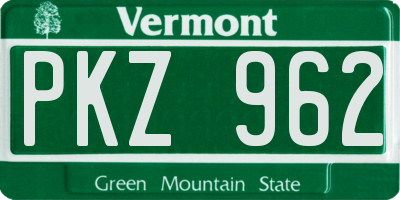 VT license plate PKZ962