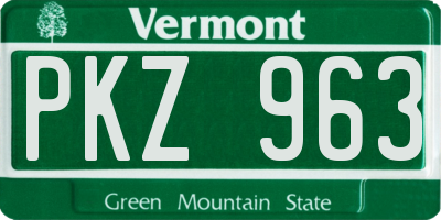VT license plate PKZ963