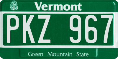 VT license plate PKZ967