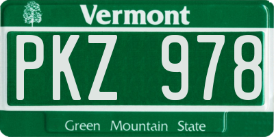VT license plate PKZ978