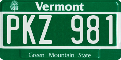 VT license plate PKZ981