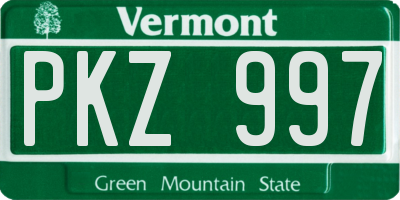 VT license plate PKZ997