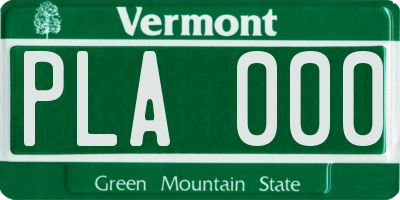 VT license plate PLA000