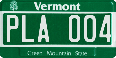 VT license plate PLA004