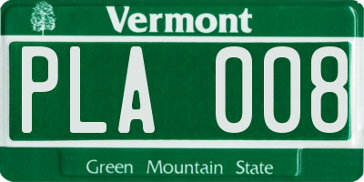 VT license plate PLA008