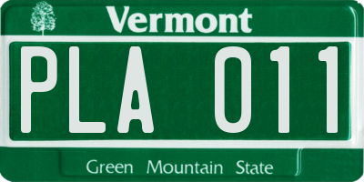 VT license plate PLA011