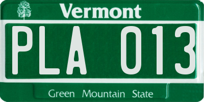 VT license plate PLA013