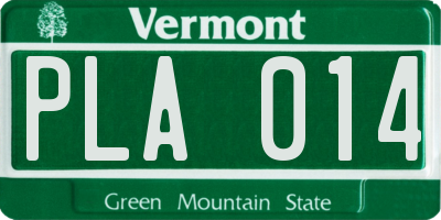 VT license plate PLA014