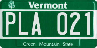 VT license plate PLA021