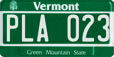 VT license plate PLA023