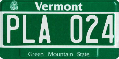 VT license plate PLA024