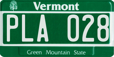 VT license plate PLA028