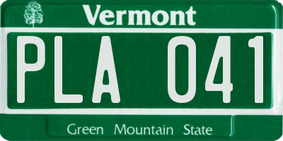 VT license plate PLA041