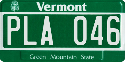 VT license plate PLA046