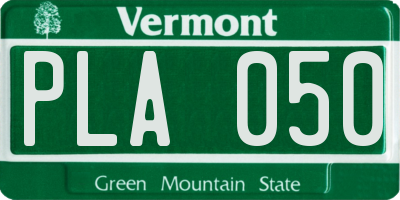 VT license plate PLA050