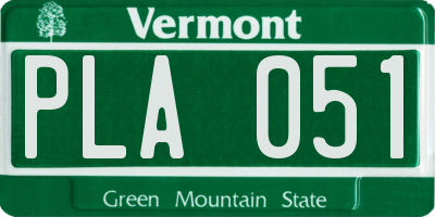 VT license plate PLA051
