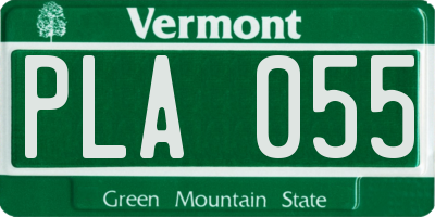 VT license plate PLA055