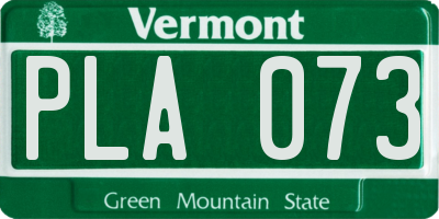 VT license plate PLA073