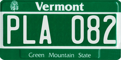 VT license plate PLA082