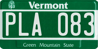 VT license plate PLA083