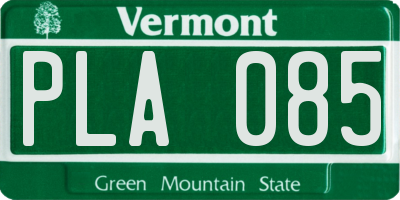 VT license plate PLA085
