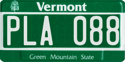 VT license plate PLA088